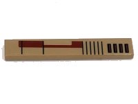 LEGO onderdeel Tile 1 x 6 with Black and Brown SW Vulture Droid Pattern 2 (Sticker) - Set 7660 6636pb096