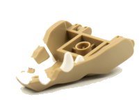 LEGO part Dragon Head (Ninjago) Jaw with 2 Bar Handles on Back with Molded White Teeth Pattern 72224pb03