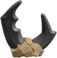 LEGO part Minifigure, Headgear Stone with Large Molded Pearl Dark Gray Pincers Pattern 7551pb01