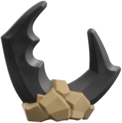 LEGO onderdeel Minifigure, Headgear Stone with Large Molded Pearl Dark Gray Pincers Pattern (7551pb01)