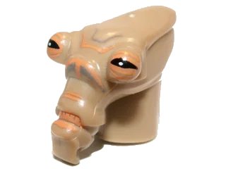 LEGO onderdeel Minifigure, Head, Modified SW Geonosian with Black Eyes Pattern (92751pb01)