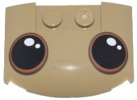 LEGO onderdeel Wedge 3 x 4 x 2/3 Triple Curved with Black Eyes with Dark Brown and Dark Orange Iris Outlines and White Glints Pattern (Dancing Groot) 93604pb023