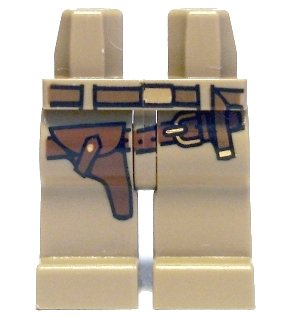 LEGO onderdeel Hips and Legs with Indiana Jones Belts and Holster Pattern (970c00pb0040)