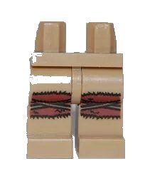 LEGO onderdeel Hips and Legs with Tattered Knees Pattern (970c00pb0100)