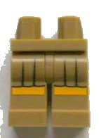 LEGO onderdeel Hips and Legs with Black Skirt Pleats and Yellow Hem Stripe Pattern (970c00pb0247)