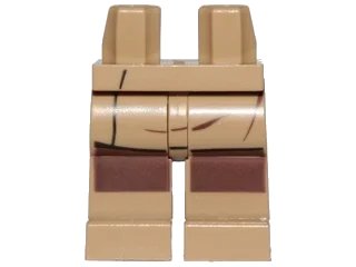 LEGO onderdeel Hips and Legs with Creases and Dark Brown Leggings Pattern (970c00pb0715)
