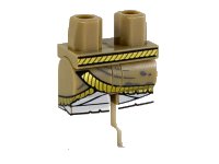 LEGO part Hips and Legs with White Boots, Gold Belt, Skirt Hem and Legs Wrappings Pattern 970c00pb1002