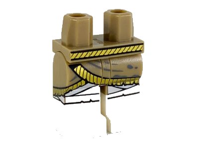 LEGO onderdeel Hips and Legs with White Boots, Gold Belt, Skirt Hem and Legs Wrappings Pattern (970c00pb1002)