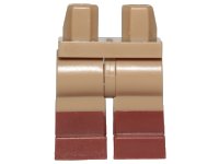LEGO part Hips and Legs with Molded Reddish Brown Lower Legs / Boots  Pattern 970c00pb1023
