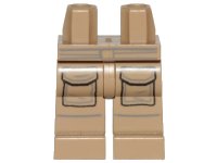 LEGO part Hips and Legs with SW Pockets, Dark Bluish Gray Belt and Creased Pattern 970c00pb1370
