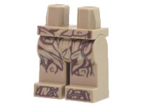 LEGO part Hips and Legs with Dark Tan and Reddish Brown Tree Bark Plates and Vines Pattern 970c00pb1371