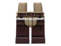 LEGO part Hips and Dark Brown Legs with Dark Brown Belt and Chaps Pattern 970c120pb03