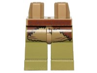 LEGO part Hips and Olive Green Legs with Dark Tan and Brown Fur Pattern (SW Gamorrean) 970c155pb01