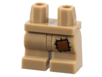 LEGO onderdeel Hips and Medium Legs with Reddish Brown Patch Pattern (970cm00pb014)