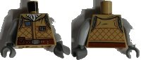 LEGO onderdeel Torso SW Hoth Rebel Jacket with White Scarf and Reddish Brown Belt Pattern / Light Bluish Gray Arms / Dark Bluish Gray Hands 973pb0676c01