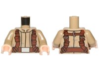 LEGO part Torso SW Mandarin Collar, Reddish Brown Utility Belts Pattern (SW Resistance Soldier) / Dark Tan Arms / Light Nougat Hands 973pb2146c01