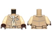 LEGO onderdeel Torso SW Rebel Vest over Tan Shirt and Belt with Pockets Pattern / Tan Arms / Dark Brown Hands 973pb2204c01