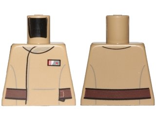 LEGO onderdeel Torso SW Jacket with Resistance Army Lieutenant Rank Badge and Reddish Brown Belt Pattern (973pb2225)