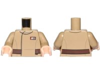 LEGO part Torso SW Jacket with Resistance Army Lieutenant Rank Badge and Reddish Brown Belt Pattern / Dark Tan Arms / Light Nougat Hands 973pb2225c01