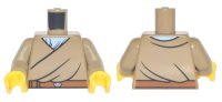 LEGO part Torso Robe with Dark Orange Belt over Bright Light Blue Shirt Pattern / Dark Tan Arms / Yellow Hands 973pb2817c01