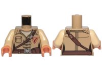 LEGO part Torso Female Jacket with Brown Diagonal Belt and Red Freemaker Logo Pattern (SW Kordi) / Tan Arms / Nougat Hands 973pb2841c01