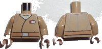 LEGO part Torso SW Jacket with Resistance Army Major Rank Badge and Medium Nougat Belt Pattern / Dark Tan Arms / Light Nougat Hands 973pb2866c01