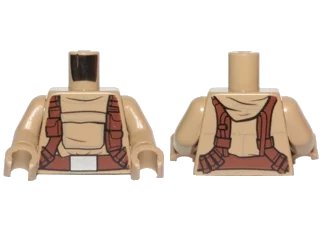 LEGO onderdeel Torso SW Hoodie Jacket with Large Central Pocket and Reddish Brown Utility Belts Pattern (Resistance Trooper) / Dark Tan Arms / Dark Tan Hands (973pb2923c01)