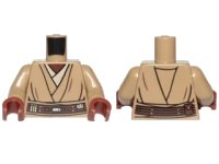 LEGO part Torso SW Layered Shirt, Dark Brown Belt Pattern (Mace Windu) / Dark Tan Arms / Reddish Brown Hands 973pb2961c01