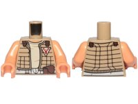 LEGO part Torso SW Quilted Jacket with Tan Undershirt and Red Freemakers Logo Pattern (Zander) / Nougat Arms / Nougat Hands 973pb3232c01