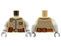 LEGO onderdeel Torso Coat, Silver Badge with Red and Blue Trim, Dark Bluish Gray Mesh, Reddish Brown Belt Pattern / White Arms / Light Bluish Gray Hands 973pb4503c01