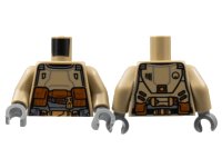 LEGO part Torso Armor, Reddish Brown and Dark Bluish Gray Trim, Dark Orange Pouches Pattern / Dark Tan Arms / Dark Bluish Gray Hands 973pb4681c01