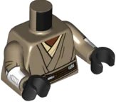 LEGO onderdeel Torso SW Layered Shirt, Dark Brown Belt Pattern (Mace Windu) / Dark Tan Arms with Armor Pattern / Black Hands (973pb4710c01)