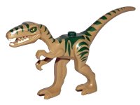 LEGO onderdeel Dinosaur Coelophysis / Gallimimus with Dark Green Stripes and Yellow Eyes Pattern 98166pb01