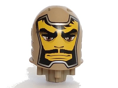 LEGO part Large Figure Head with Santis, Sir Pattern - Series 2 (bb0153pb08)