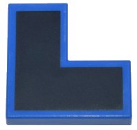 LEGO part Tile 2 x 2 Corner with Black L-Shape Pattern 14719pb007