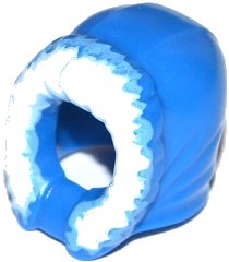 LEGO onderdeel Minifigure, Headgear Hood Fur-lined, Short, Narrow Facial Opening with Bright Light Blue Fur Edge Pattern (15541pb01)