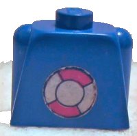 LEGO part Torso Legoland with Life Preserver Pattern (Sticker) 17pb01