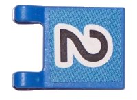 LEGO part Flag 2 x 2 Square with Black Number 2 on Blue Background Pattern (Sticker) - Sets 3420 / 3425 2335pb034