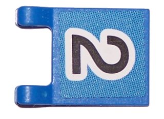 LEGO onderdeel Flag 2 x 2 Square with Black Number 2 on Blue Background Pattern (Sticker) - Sets 3420 / 3425 (2335pb034)