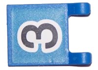LEGO onderdeel Flag 2 x 2 Square with Black Number 3 on Blue Background Pattern (Sticker) - Sets 3420 / 3425 2335pb035