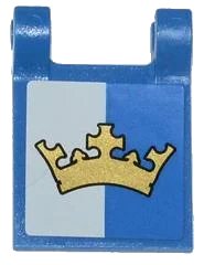 LEGO part Flag 2 x 2 Square with Gold Crown on Blue and White Background Pattern (Sticker) - Sets 70402 / 70806 2335pb109