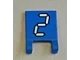 LEGO onderdeel Vlag 2 x 2 Vierkant met Wit Nummer 2 met Zwarte Omtrek op Blauwe Achtergrond Patroon (Sticker) - Set 3569 2335pb114