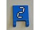 LEGO onderdeel Vlag 2 x 2 Vierkant met Wit Nummer 2 met Zwarte Omtrek op Blauwe Achtergrond Patroon (Sticker) - Set 3569 (2335pb114)