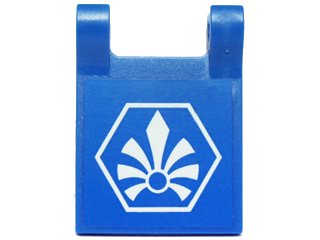 LEGO part Bandiera 2 x 2 Square con Logo Chima Bianco in Hexagon Pattern (Adesivo) - Set 70010 (2335pb127)