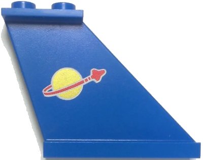 LEGO onderdeel Tail 4 x 1 x 3 with Classic Space Logo Pattern on Both Sides (2340pb001)