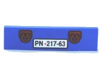 LEGO part Kachel 1 x 4 mit Abschlepphaken und 'PN 217-63' Muster (Ivan Mater) 2431pb0191
