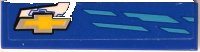 LEGO part Tile 1 x 4 with Medium Azure Stripes and Yellow and Silver Chevrolet Logo Pattern Model Right Side (Sticker) - Set 75891 2431pb0814R