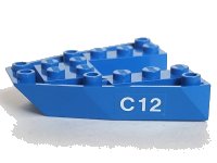LEGO part Boat, Bow Brick 6 x 6 x 1 with 'C12' Pattern on Both Sides (Stickers) - Set 6353 2626pb01