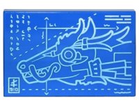 LEGO part Tile 2 x 3 with White Dragon Head Blueprints Pattern 26603pb006