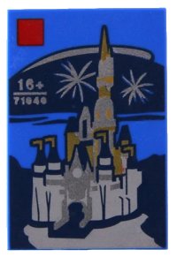 LEGO part Tile 2 x 3 with Disney Castle Set 71040 Box Art Pattern 26603pb055